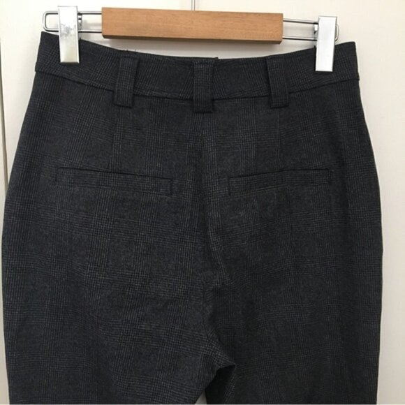A.L.C. Tweed Exposed Zipper Plaid Cropped Ankle Pants - Picture 6 of 9